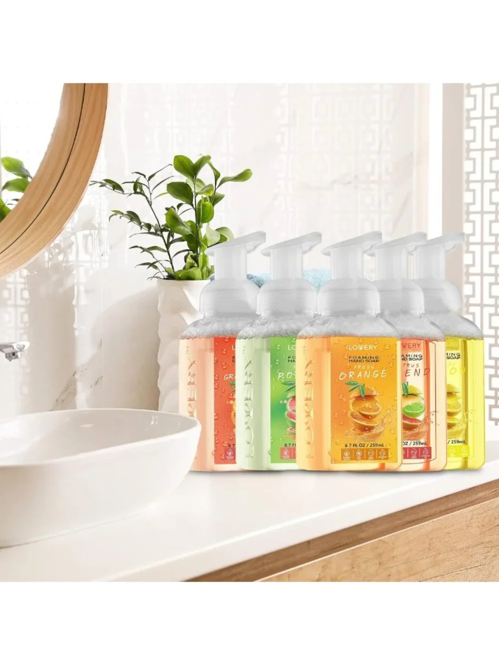 Moisturizing Foaming Hand Soap - 5-Pack with Aloe & Essential Oils, Citrus